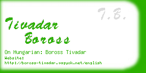 tivadar boross business card